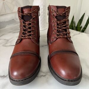 Arkbird Chelsea Leather Cognac Lace Up Oxford Chukka Shoes